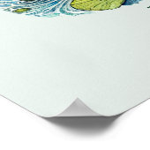 可愛い音楽遊のカエルのカスタマイズ ポスター (角)