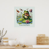 可愛い音楽遊のカエルのカスタマイズ ポスター (キッチン)
