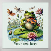 可愛い音楽遊のカエルのカスタマイズ ポスター (正面)