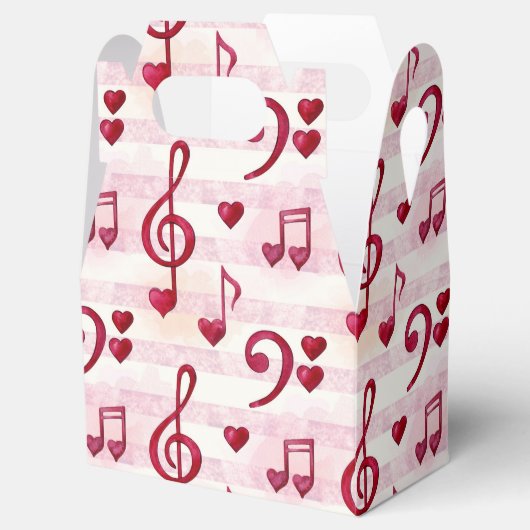 可愛い音符タイル模様パーティー フェイバーボックス (オープン)