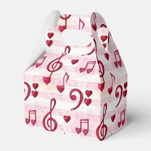 可愛い音符タイル模様パーティー フェイバーボックス (正面サイド)