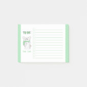 可愛い頭が切れるハムスターグリーンTo-Doポストイットノート ポストイット (正面)