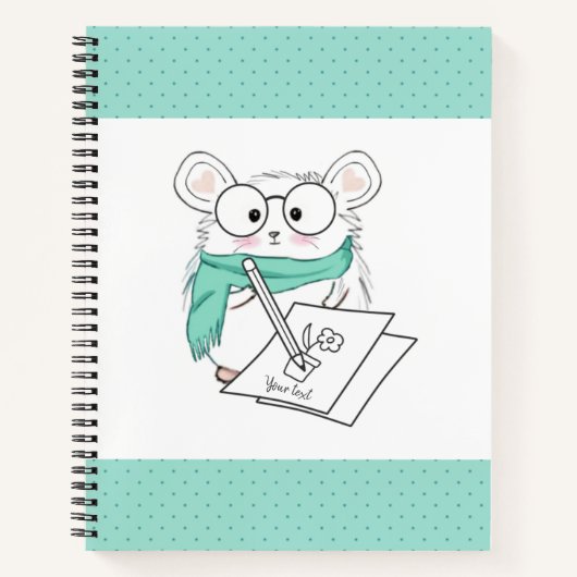 可愛い頭が切れるハムスターブルー ノートブック (正面)