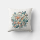 可愛い頭のハッピーボストン・テリア犬と花 クッション (裏面)