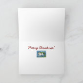 可愛い飛んでいるクリスマスポニー引っ張りピネコーンソリ シーズンカード (内部)