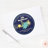 可愛い飛んでいる妖精かぎ針編みフックヤーンクラフトパッケージ ラウンドシール (封筒)