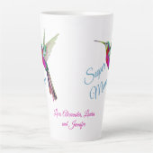 可愛い飛んでいる豚 |マすごいマ |ピンクハートラテM カフェラテマグ (正面)