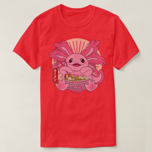可愛い食べ青龍ラーメン日本の食べ歩き Tシャツ (デザイン正面)