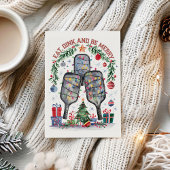 可愛い食べDink Be Pickleballのメリークリスマスカード シーズンカード