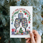 可愛い食べDink Be Pickleballのメリークリスマスカード シーズンカード