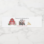 可愛い飼育動物牛ぶた赤ちゃんシャワー ペットボトルラベル (シングルラベル)