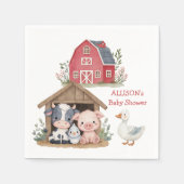 可愛い飼育動物豚カウベイビーシャワー スタンダードカクテルナプキン (正面)