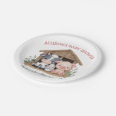 可愛い飼育動物豚カウベイビーシャワー ペーパープレート (アングル)