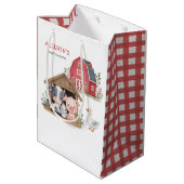 可愛い飼育動物豚カウベイビーシャワー ミディアムペーパーバッグ (裏面アングル)