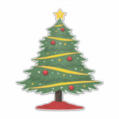 可愛い飾り輝くクリスマスツリー シール (正面)