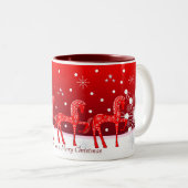 可愛い馬とクリスマスマグカスタムと文字 ツートーンマグカップ (正面右)