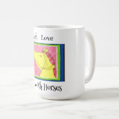 可愛い馬のアートワークと詩のマグカップ。 コーヒーマグカップ (正面右)