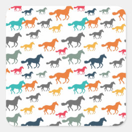 可愛い馬の柄 スクエアシール