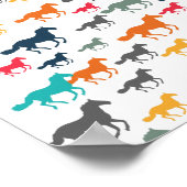 可愛い馬の柄 ポスター (角)