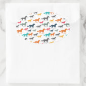 可愛い馬の柄 楕円形シール (バッグ)