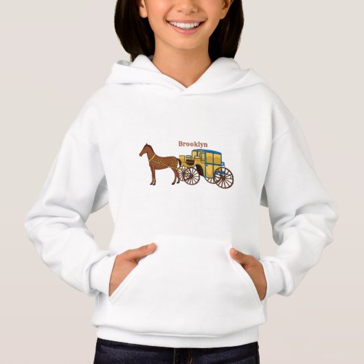 可愛い馬王室の車イラストレーション (正面)