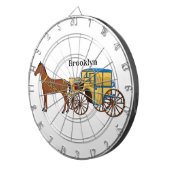 可愛い馬王室の車イラストレーション ダーツボード (正面右)