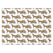 可愛い馬王室の車イラストレーション テーブルクロス (正面(横))