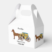 可愛い馬王室の車イラストレーション フェイバーボックス (裏面サイド)