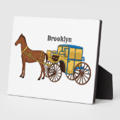 可愛い馬王室の車イラストレーション フォトプラーク (側面)