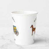 可愛い馬王室の車イラストレーション 紙コップ (左)