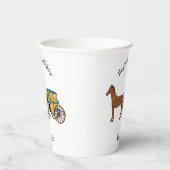 可愛い馬王室の車イラストレーション 紙コップ (右)