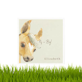 可愛い馬男の子シャワーカクテルだ スタンダードカクテルナプキン