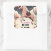 可愛い馬私の小さなポニー最初の1歳の誕生日 スクエアシール (バッグ)