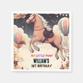 可愛い馬私の小さなポニー最初の1歳の誕生日 スタンダードカクテルナプキン