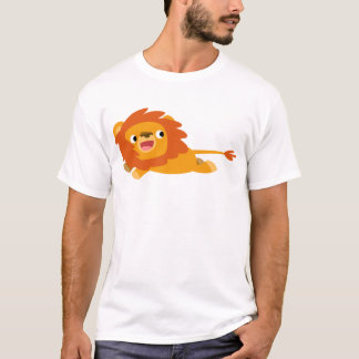 可愛い駆け出し漫画ライオン女性Tシャツ Tシャツ