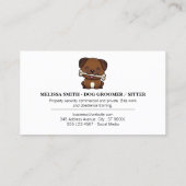 可愛い骨の付いた犬 | Paws |ウッドの名刺 名刺 (裏面)