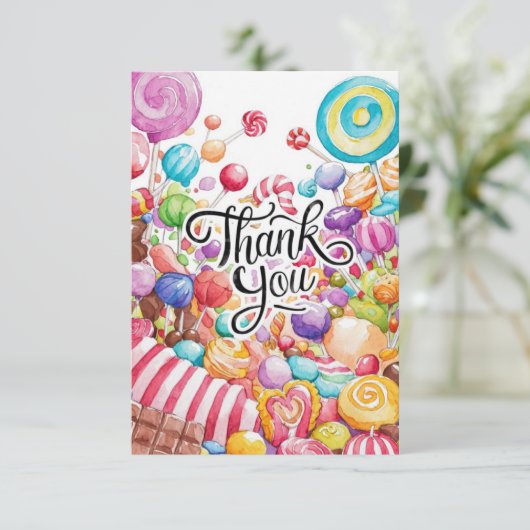 可愛い魅力的キャンディランドサンキューカード サンキューカード (スタンド正面)