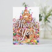 可愛い魅力的キャンディランドサンキューカード サンキューカード (スタンド正面)