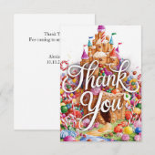 可愛い魅力的キャンディランドサンキューカード サンキューカード (正面/裏面)