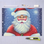 可愛い魅力的レトロヴィンテージサンタクロスデクページ 薄葉紙 (クラフト)