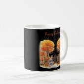 可愛い魔女と猫ゲイト外ハロウィン コーヒーマグカップ (正面右)