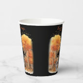 可愛い魔女と猫ゲイト外ハロウィン 紙コップ (左)