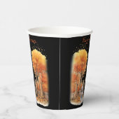 可愛い魔女と猫ゲイト外ハロウィン 紙コップ (右)