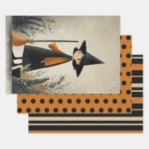 可愛い魔女の焼けオレンジ&ブラックハロウィーン