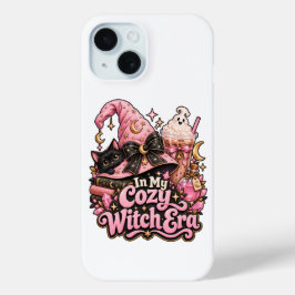 可愛い魔女時代のピンクのハロウィン iPhone 15ケース