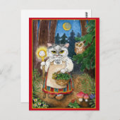 可愛い魔女猫ファンタジーはがき ポストカード (正面/裏面)