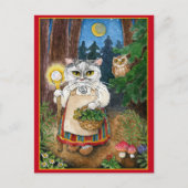 可愛い魔女猫ファンタジーはがき ポストカード (正面)