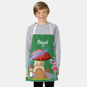 可愛い魔法のゴブリン妖精パーソナライズされたの名前キッズ エプロン (着用した状態)