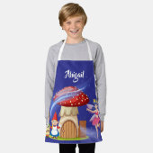 可愛い魔法のゴブリン妖精パーソナライズされたの名前キッズ エプロン (着用した状態)