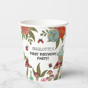 可愛い魔法のラディバグ女の子の誕生日パーティー 紙コップ